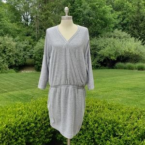 Lou & Grey Marled Knit Blouson Faux Wrap Dress